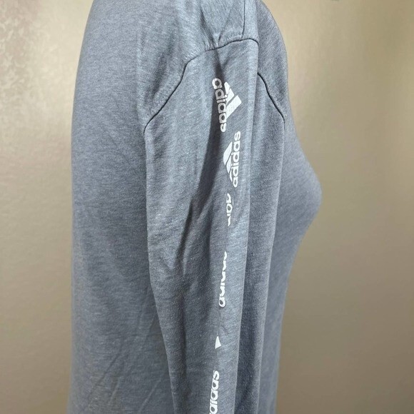 Adidas gray top the go to performance  crew neck long sleeve tee size XS - Picture 10 of 13